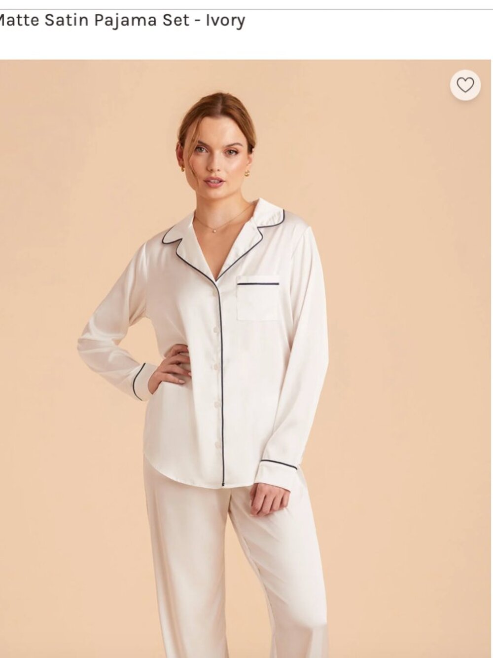 White Matte Satin Pajamas